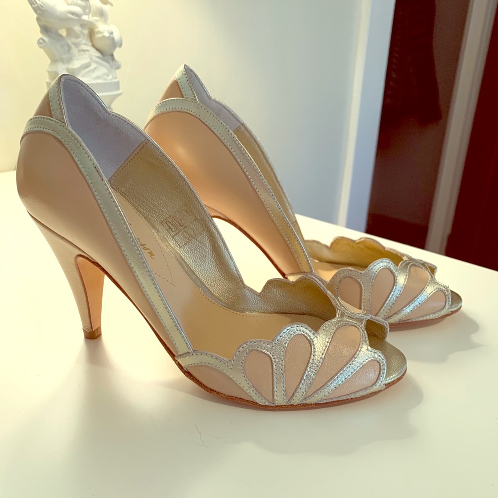 Rachel Simpson Isabella Scalloped Heel in Blush